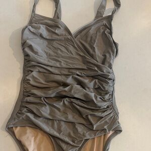 J. Crew Taupe Women's One Piece Swimsuit size 6